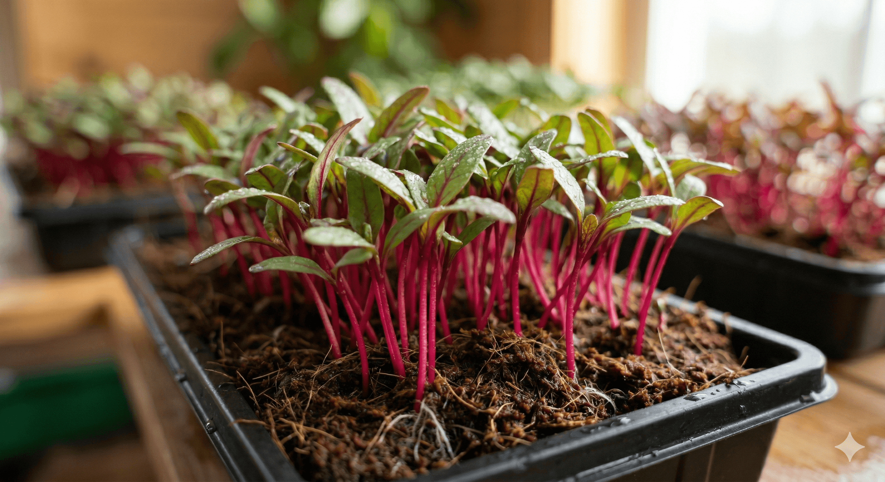 Beetroot microgreens — fresh close-up